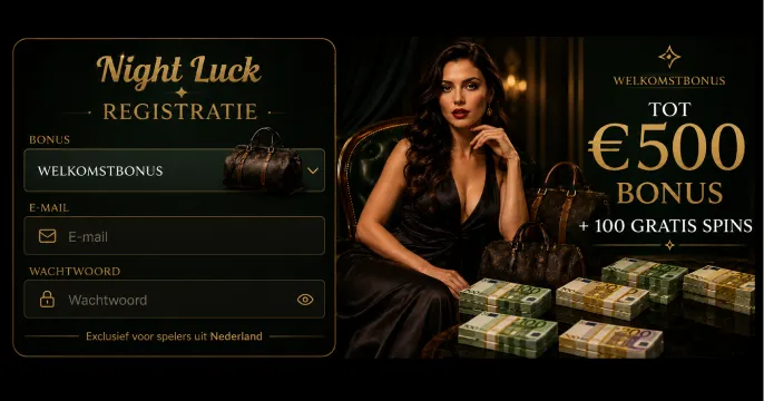 Night Luck Casino Registratie banner